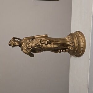 Antique Vintage Bronze Spelter Greek Roman Lady Statue